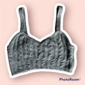 free people gray sweater crop top